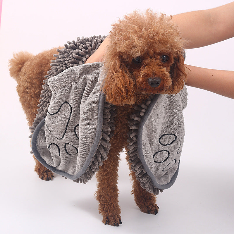 Ultra-Absorbent Chenille Pet Drying Towel